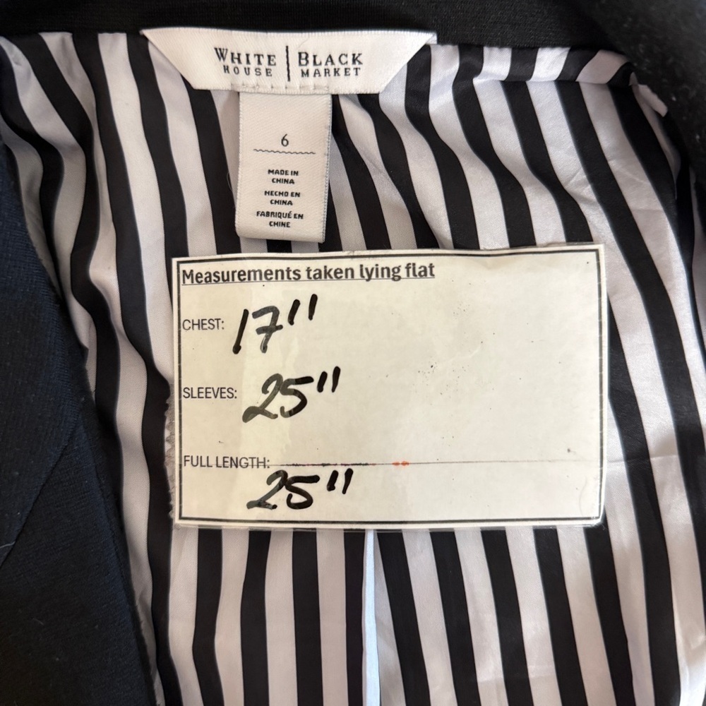White House Black Market Black Blazer- Size 6 - Picture 9 of 10